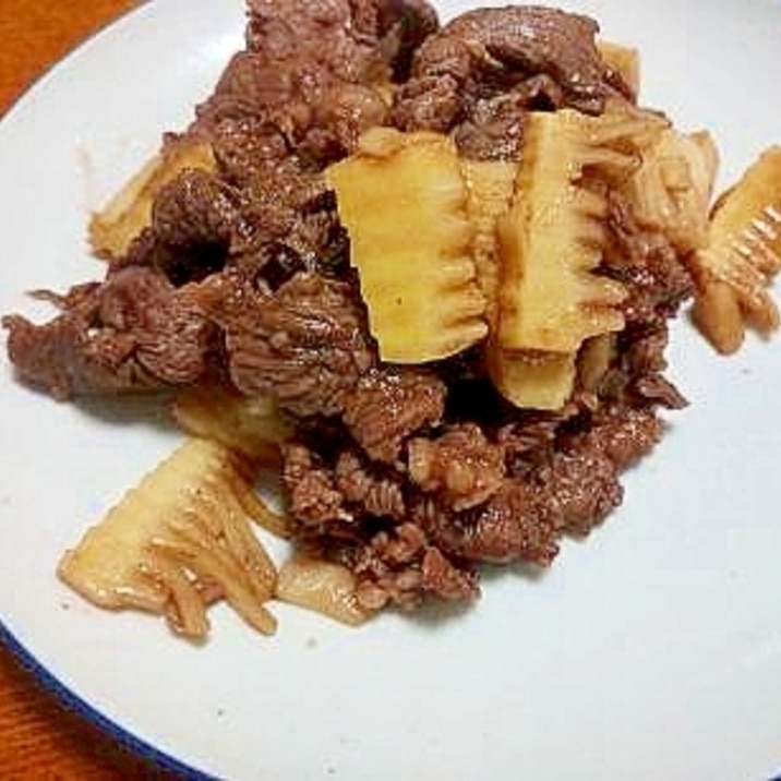筍と 牛肉の 甘辛炒め